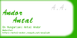 andor antal business card